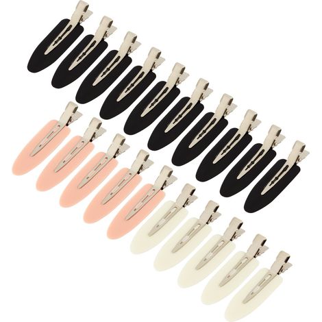 Lot de 20 Pinces à cheveux, sans dents, plastique et acier inoxydable, pour maquillage et soins (1/5)