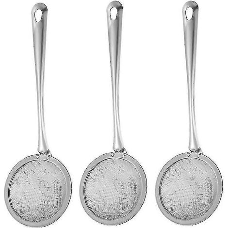 Feinmaschiges Siebset aus Edelstahl, flacher Kochschaum (1/4)