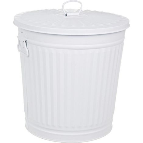 Bidone "London met bianco opaco" in zinco galvanizzato -18L (1/3)