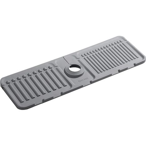Protection anti-éclaboussures pour évier, tapis en silicone, tapis d'égouttage, grille anti-gouttes, égouttoir gris-AquaForge