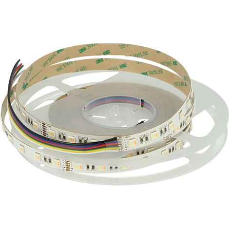 24V Bobina Striscia Striscia Led RGB + CCT 5 Colori Canali 23W/M RGB+W+WW 5 Metri (1/3)
