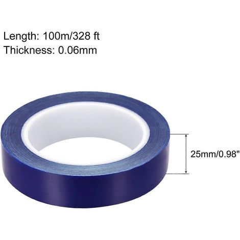 Rouleau de film protecteur anti-rayures amovible, 2,5 cm x 100 m, bleu (1/3)