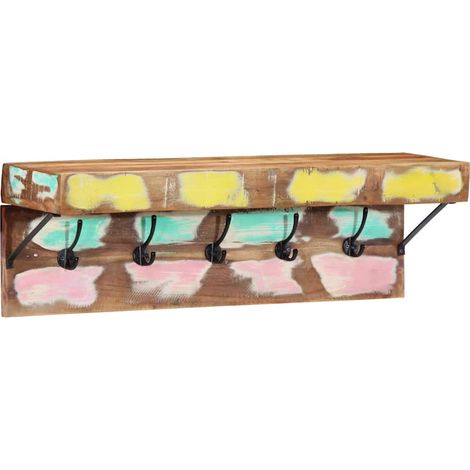 Porte-manteau Multicolore Bois massif de récupération