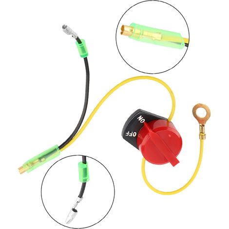 Interrupteur marche/arrêt moteur compatible avec Honda GX110, GX120, GX160, GX200, GX240, GX270, GX340 et GX390 (1/5)