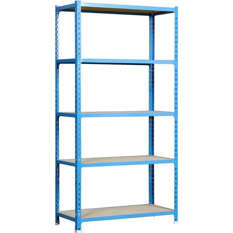 Simonrack Metallregal Blau Holz 2000x1200x400 mm