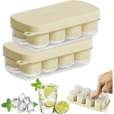 Bac A Glacons Avec Couvercle, Glacons Moule Silicone, Bac A Glacon Facile A Demouler,Rapide Bac Glacon Automatique Silicone Sans Bpa