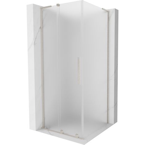 Mexen Velar L cabine de douche coulissante 100 x 100 cm, givre, nickel brossé - 871-100-100-33-97 (1/5)