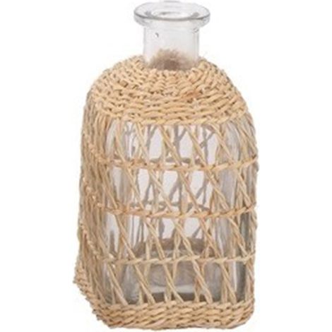 [Vase Élégant] Artisanal Vase en Verre Épuré avec Filet en Corde Naturelle - Petit et Grand Modèles pour Décor Bohème et Intérieur Design (1/5)