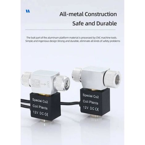 Électrovanne CO2 pour aquarium - Entrée 12 V DC - Installation facile - Faible consommation d'énergie - Pas de bruit (1/5)
