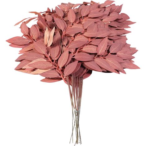 Set mit 12 künstlichen Eukalyptuszweigen (55 cm) aus Polyethylen, Herbstlaubzweige, Herbstdekorationen für Vasen, Tischdekorationen für Erntedankfeste (1/5)