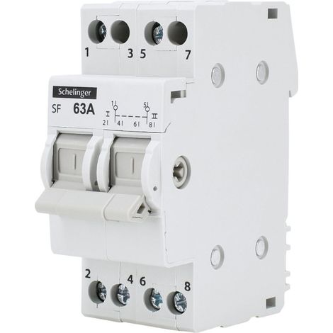 Interruttore modulare I-0-II - 2 poli - 63A - Rail TH35 - IP20 (1/5)