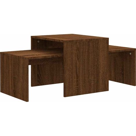 Maison Exclusive - Couchtisch-Set Braun Eichen-Optik 100x48x40 cm (1/5)