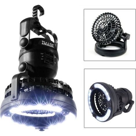 Ventilateur de plafond de tente LED 2 en 1, pouvant servir de lanterne de camping et de ventilateur rafraîchissant, fabriqué avec des matériaux de haute qualité et un design unique. (1/5)