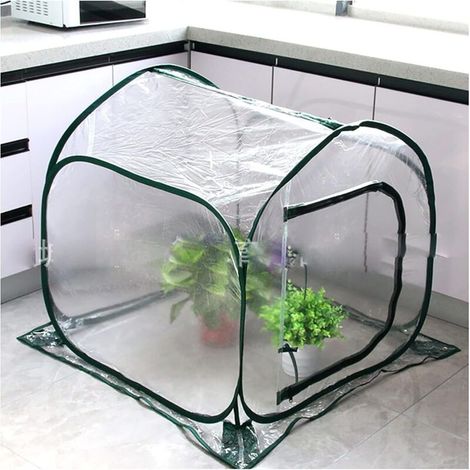 Serre Transparente, serres Portables for Le Jardin Couverture de Pot de Fleurs d'intérieur et d'extérieur Petites Plantes Growhouse Plante d'hiver Abri de Protection Contre Le Gel,80x80x80CM