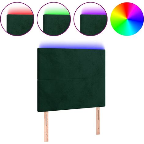 Maison Exclusive - Cabecero con luces LED terciopelo verde oscuro (1/5)