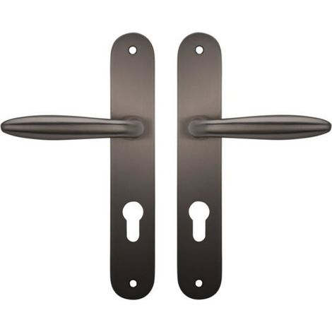 Poignée Sur Plaque - 225x38 Mm - Entraxe Fixation 195 Mm - Pour Porte 37 À 53 Mm D'Épaisseur - Carré 7 Mm - Ressort De Rappel - Paire (1/2)