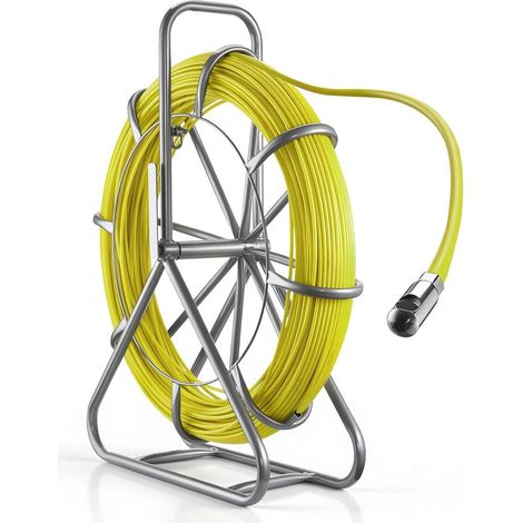 152 m Ø 6,3 mm Tire-Fil Fibre de Verre avec Support Aiguille Électricien pour Tirage de Câbles dans Gaines et Murs (1/5)