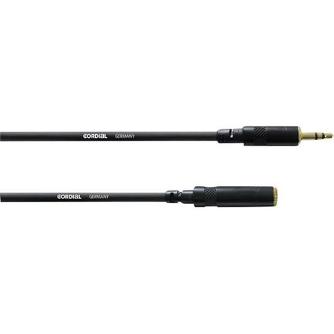 Rallonge audio [1x Jack mâle 3.5 mm - 1x Jack femelle 3.5 mm] Cordial CFS 5 WY noir 5.00 m (1/2)