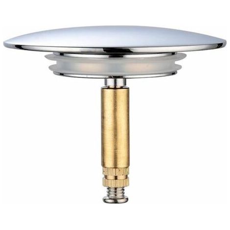 Bouchon de Baignoire, Ø 70 mm, avec Double Joint,Réglable en Hauteur, Bouchon de Baignoire Universel,Clapet de Lavabo,en Laiton Trempé avec Finition Chromée, Bonde de Baignoire Antirouille (1/4)