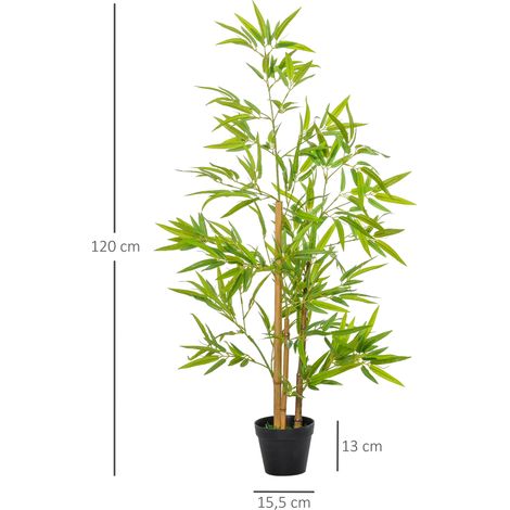 bambou artificiel, plante artificielle, plante décorative en pot, arbre artificiel, décoration d'arbre, 120 cm (1/5)