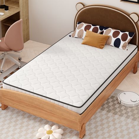 Matelas ressorts 90x200cm, épaisseur 10cm, fermeté H3, soutien lombaire, modules ergonomiques, literie compacte en rouleau (1/5)