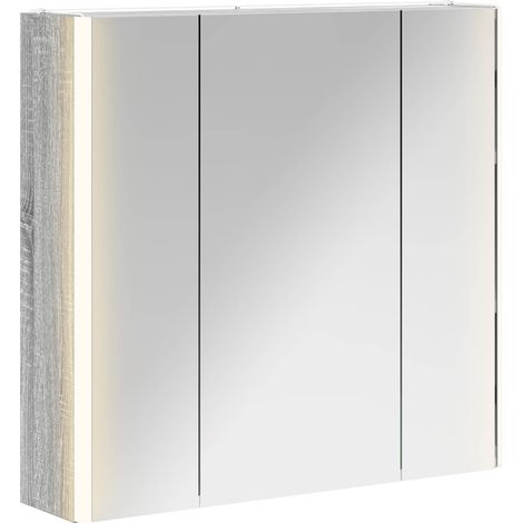 Maison Exclusive - Mobiletto per specchio da bagno Grigio Sonoma