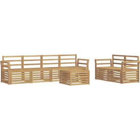 Set di divani da esterno 7 pcs Bianco Legno di Acacia Massello vidaXL (1/5)