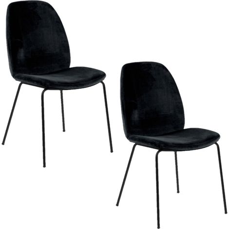 Lot de 2 chaises Billie en velours et métal (1/5)
