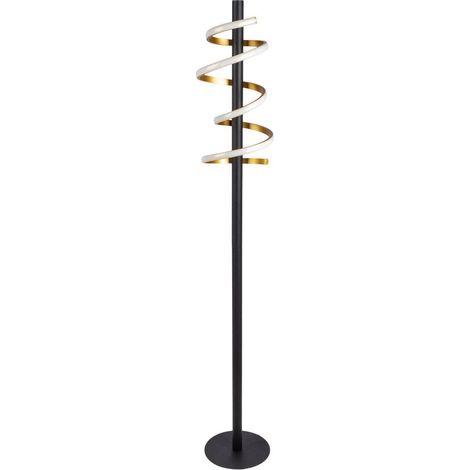 Lampadaire LED Design Moderne en Métal et Plastique Noir Doré et Blanc Dimmable 140 cm - PANGIVO (1/5)