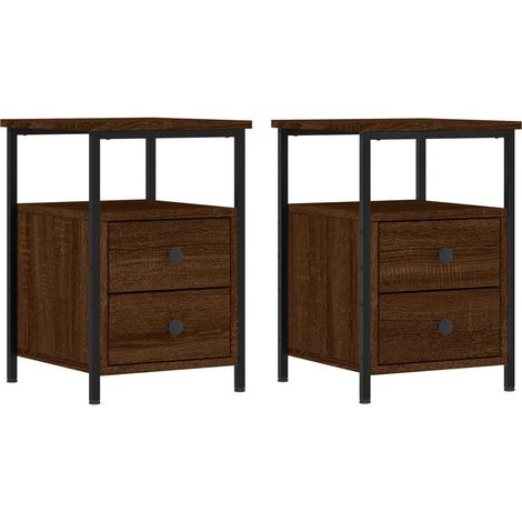 Maison Exclusive - Comodini 2pz Rovere Marrone 34x35,5x50 cm in Legno Multistrato