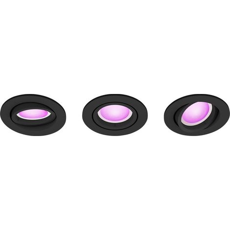 Philips Hue Centura Set di 3 Faretti da Incasso Rotondo (Nero) Luce Bianco e colorata - White and Color Ambiance (1/5)