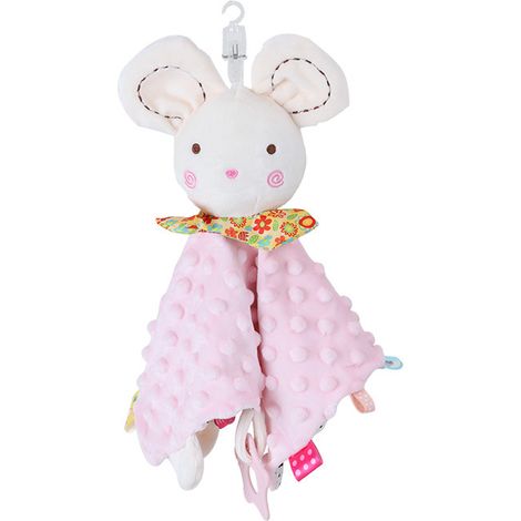 Couverture de réconfort souris rose, doudou bébé, couverture de sommeil bébé, mouchoir jouet (1/2)