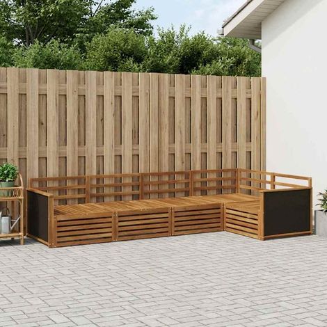 vidaXL Outdoor-Sofagarnitur 5 pcs Natur 323 x 164,5 x 73 cm (1/5)