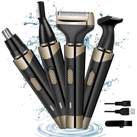 Rasoir électrique 4 en 1 pour homme, étanche, avec tondeuse à barbe et fonction multifonction pour le visage, les sourcils et les poils du nez. (1/5)