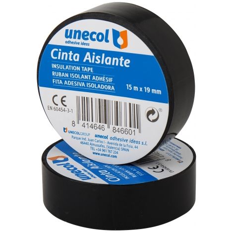 GYMCOL-UNECOL rollo cinta aluminio negra 10 mts50mm 8465 gymcol