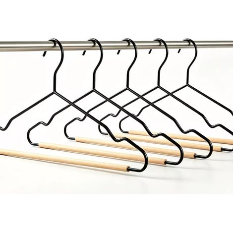 set 6 grucce in metallo nero con asticella in legno (1/3)