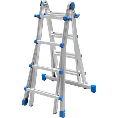 SCALA TELESCOPICA TRASFORMABILE IN ALLUMINIO MARCHETTI EQU44 8+8 FINO A 4,10 MT (1/10)