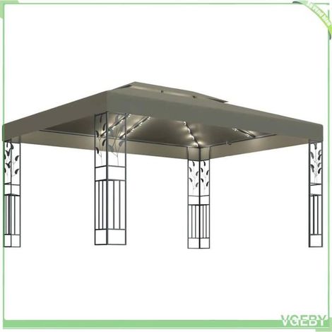Tonnelle - FAFEICY - 3070313 - 3x4 m - Toit double - LED solaire (1/5)