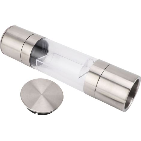 Moulin à poivre double face en acier inoxydable, facile à régler, polyvalent, pour la cuisine et le sel. (1/5)