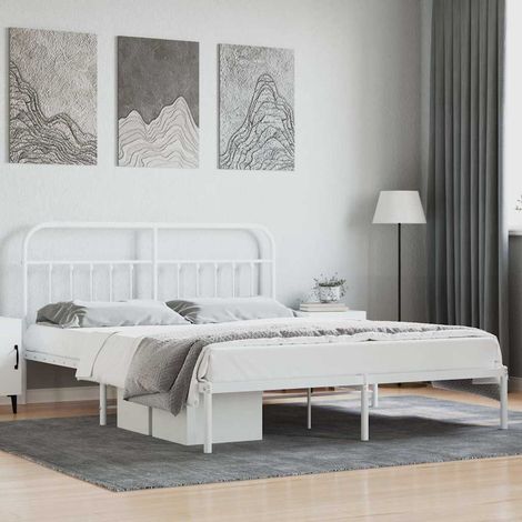 Estructura cama sin colchón con cabecero metal 180x200cm