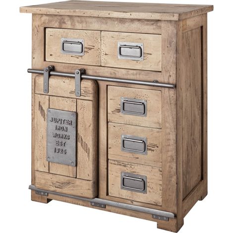 Kommode Mango 70x45x85 whitewash lackiert RAILWAY 311