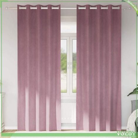 4107241 Rideaux occultants 2 pcs Rose foncé 140 x 245 cm Velours (1/5)