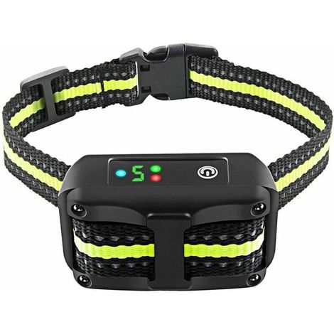 Antibellhalsband für Hunde, wiederaufladbar und automatisch mit intelligenter Bellerkennung, Vibration, Ton und Elektroschock, IP67 wasserdicht – schwarz (1/4)