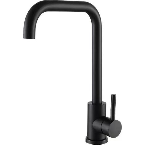 304 Stainless Steel Kitchen Faucet, Sink, Vegetable Washing Basin, Brushed Gold Large Curve, Household Hot and Cold Water Faucet - Black Large 7