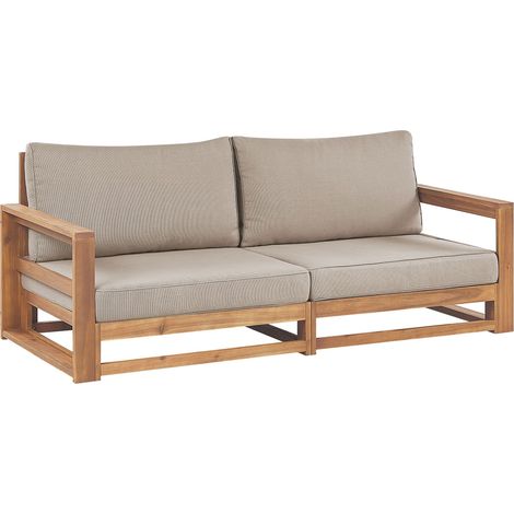 Divano da giardino in legno d'acacia chiaro 2 posti Timor II (1/5)