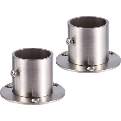 Lntyq – Lot de 2 supports à bride en acier inoxydable pour tringle de placard 32 mm – Résistant à la corrosion – Fixation ajustable – Pour armoires et penderies