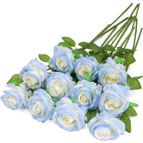 Rosas artificiales negras - Paquete de 10 rosas artificiales con tallo, ideales para la decoración del hogar, bodas, hoteles y oficinas.