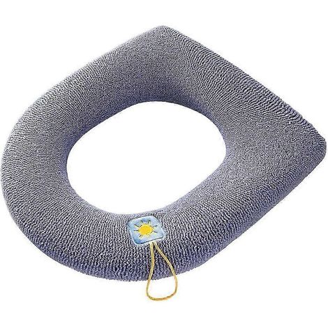 Housse de siège de toilette plus épaisse, amovible et lavable, avec couvercle de bidet intégré pour salle de bain et toilettes.-Navy blue