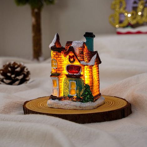 Figurine Bonhomme De Neige - Décoration De Noël En Résine Avec Éclairage À Fibres Optiques - Pour Intérieur - Lot De 1 (1/5)