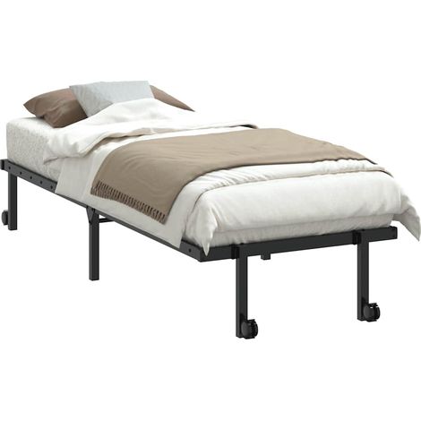 vidaXL Cadre de lit sans matelas pliable noir 80x200 cm acier (1/5)